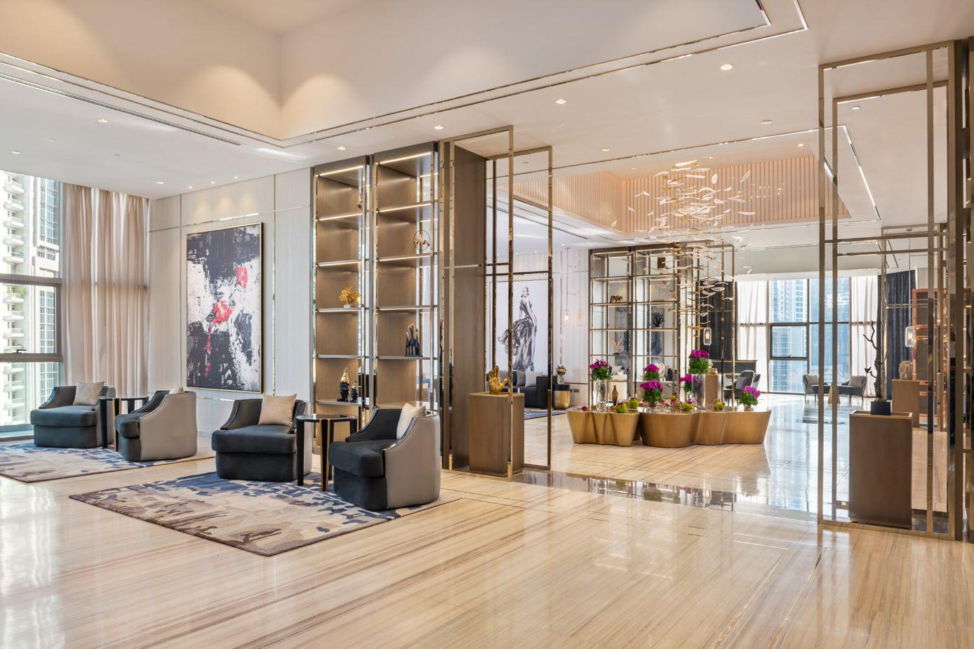 โรงแรมพาราเมาท์ มิดทาวน์ ดูไบ ภายนอก รูปภาพ The lobby of the hotel